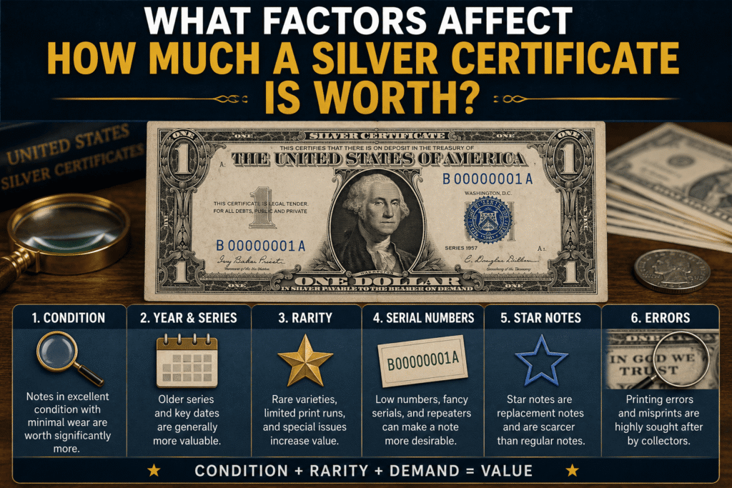 what is is silver certificate worth factors