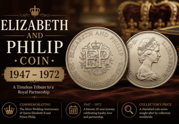 Elizabeth and Philip Coin 1947 1972