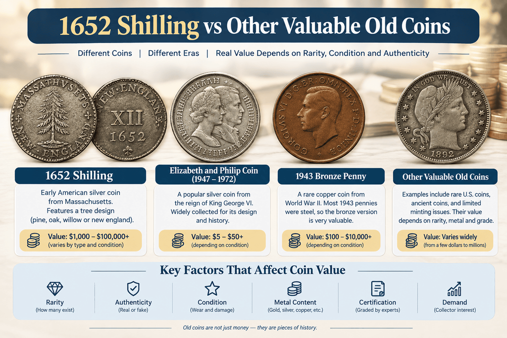 1652 Shilling vs Other Valuable Old Coins